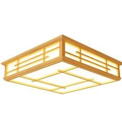 Đèn gỗ ốp trần hình hộp chữ nhật