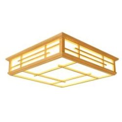 Đèn gỗ ốp trần hình hộp chữ nhật