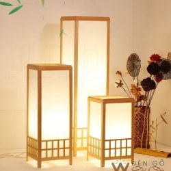 Đèn gỗ để bàn hình chữ nhật đứng DG715