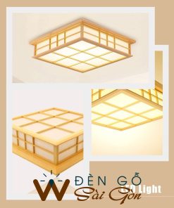 Alternative view of Đèn gỗ ốp trần phòng khách hình hộp chữ nhật DG726