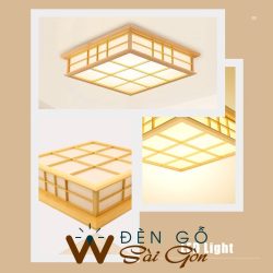 Alternative view of Đèn gỗ ốp trần phòng khách hình hộp chữ nhật DG726