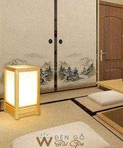 Đèn gỗ để bàn trang trí homestay, khách sạn DG709